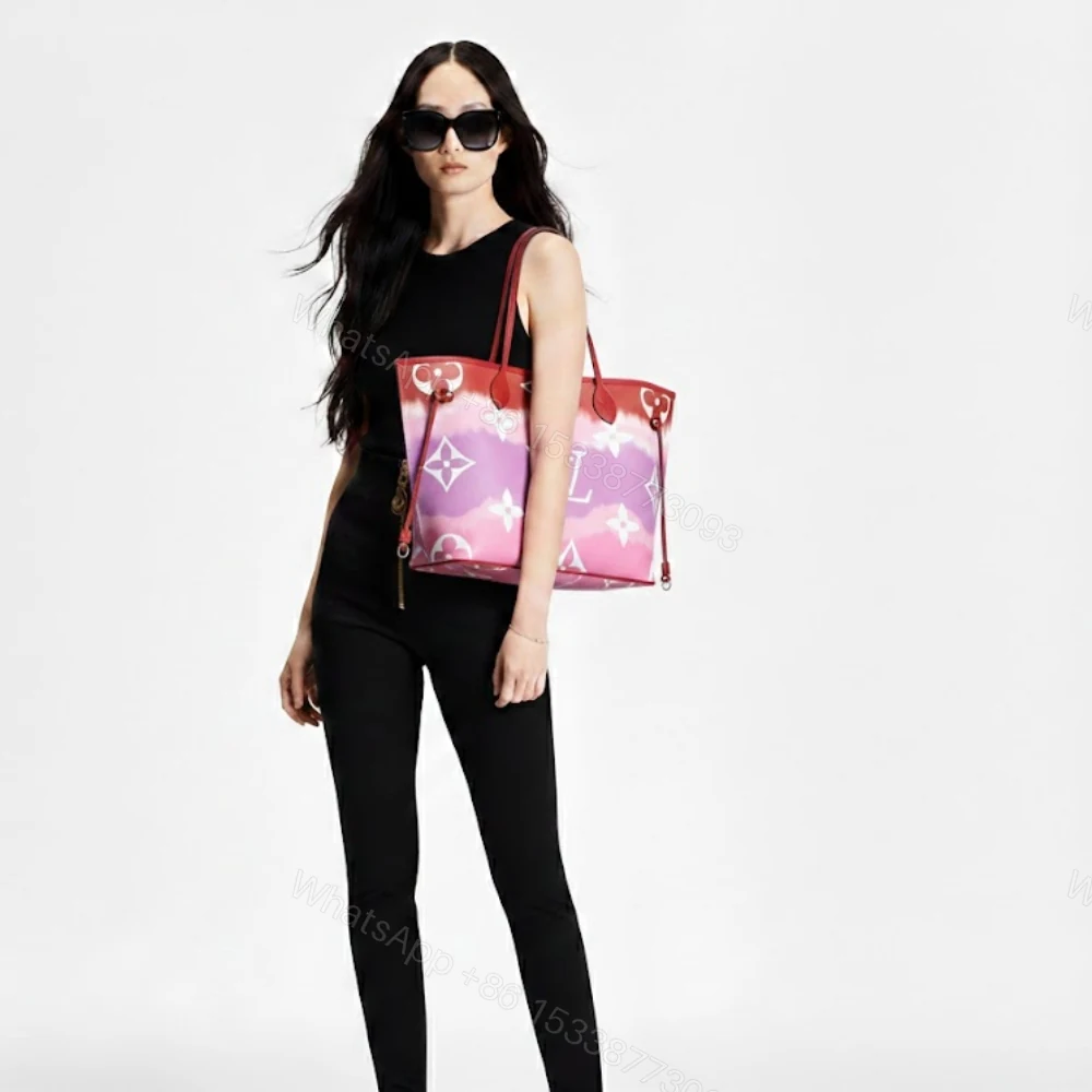 View 8 of Louis Vuitton Neverfull MM Monogram Escale Pink Red Purple 31Cm