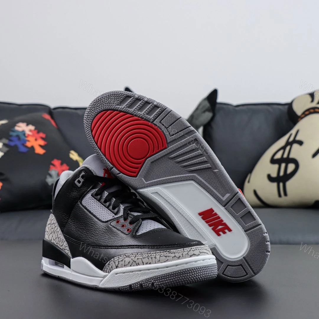 View 3 of Air Jordan 3 Retro OG Black Cement 2024 Reps