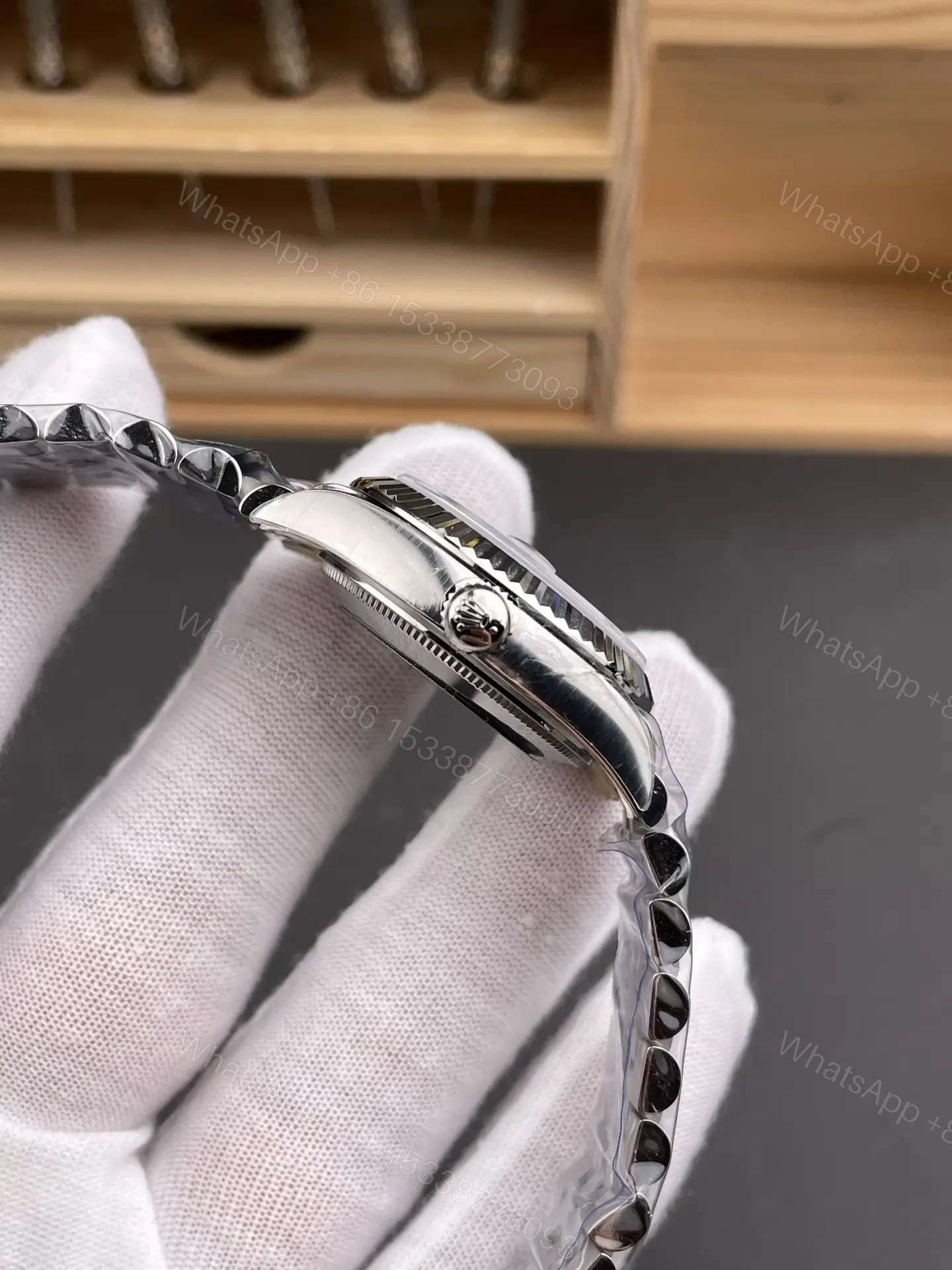 View 4 of Rolex Datejust 31 Stainless Steel Fluted Jubilee MOP 178274-0042