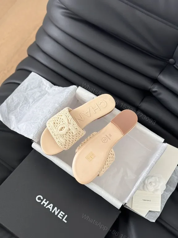 View 6 of Chanel-Style Knit Slides: Luxe Comfort & Couture Detailing