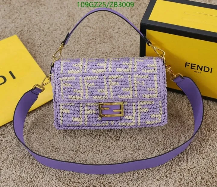View 10 of Fendi Baguette Black Raffia Bag with Crocheted FF ZB9900