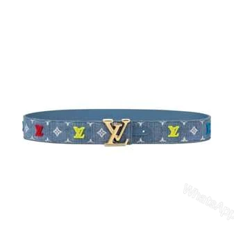 LOUIS VUITTON BLUE DENIM ‘NEW WAVE’ BELT – B105 — view 1