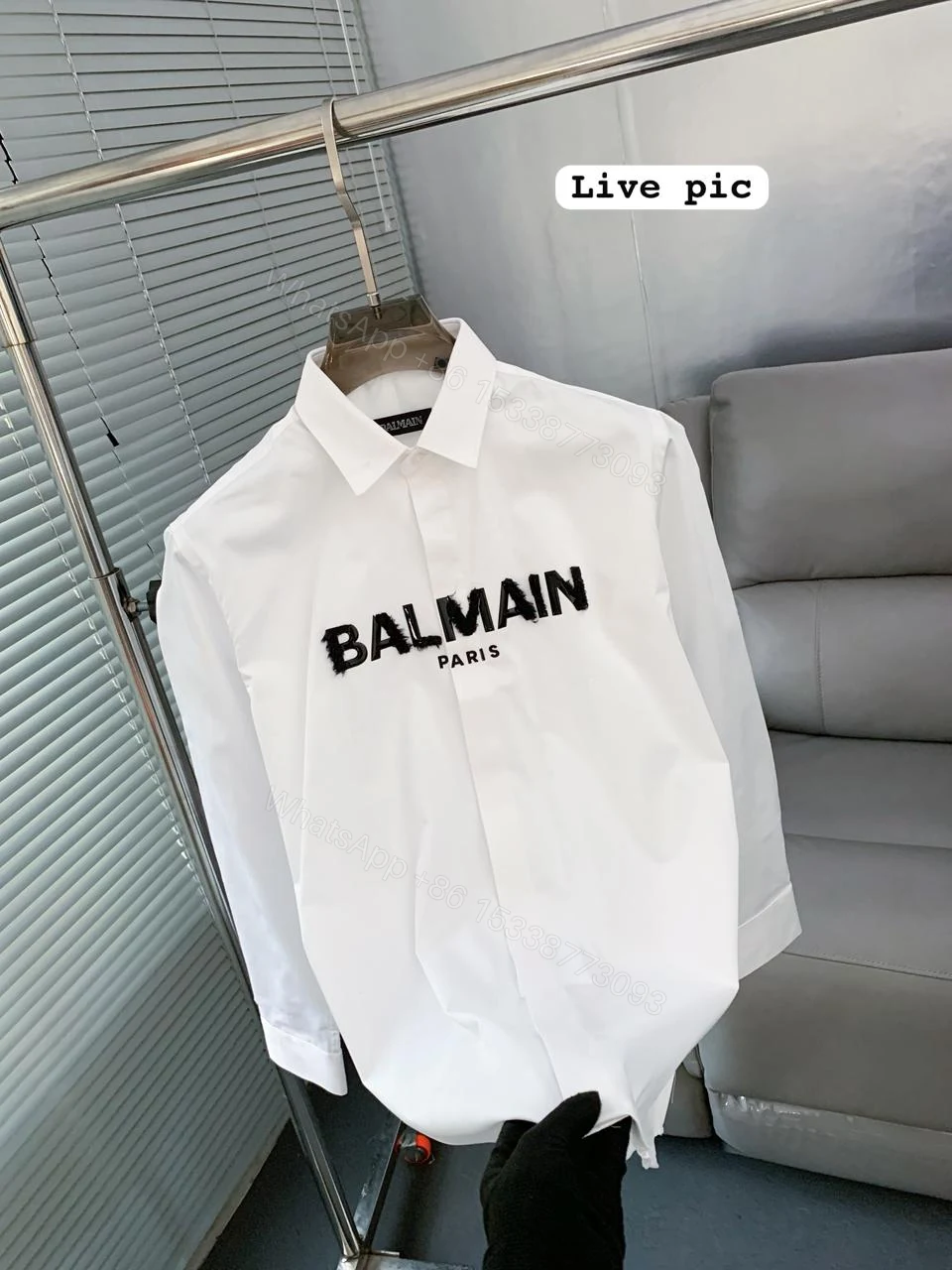 View 4 of Balmain Paris Cotton Lycra Premium Shirts First Copy | AAA+ Imported Replica