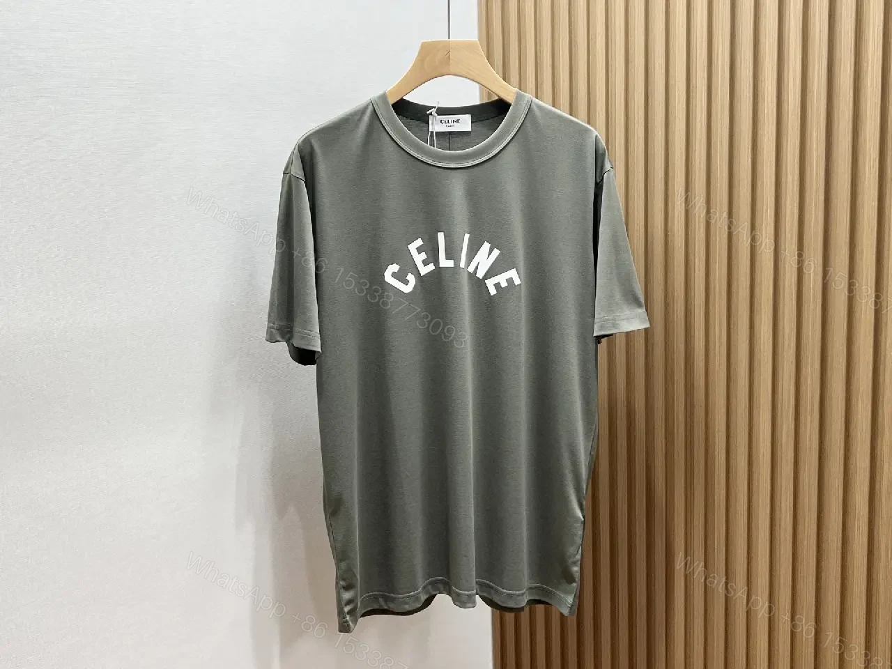View 10 of Olive Cotton Draped Tee — Minimalist Luxe Comfort