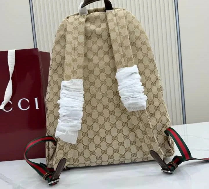View 3 of Gucci Tag Sand and Dark Brown Backpack