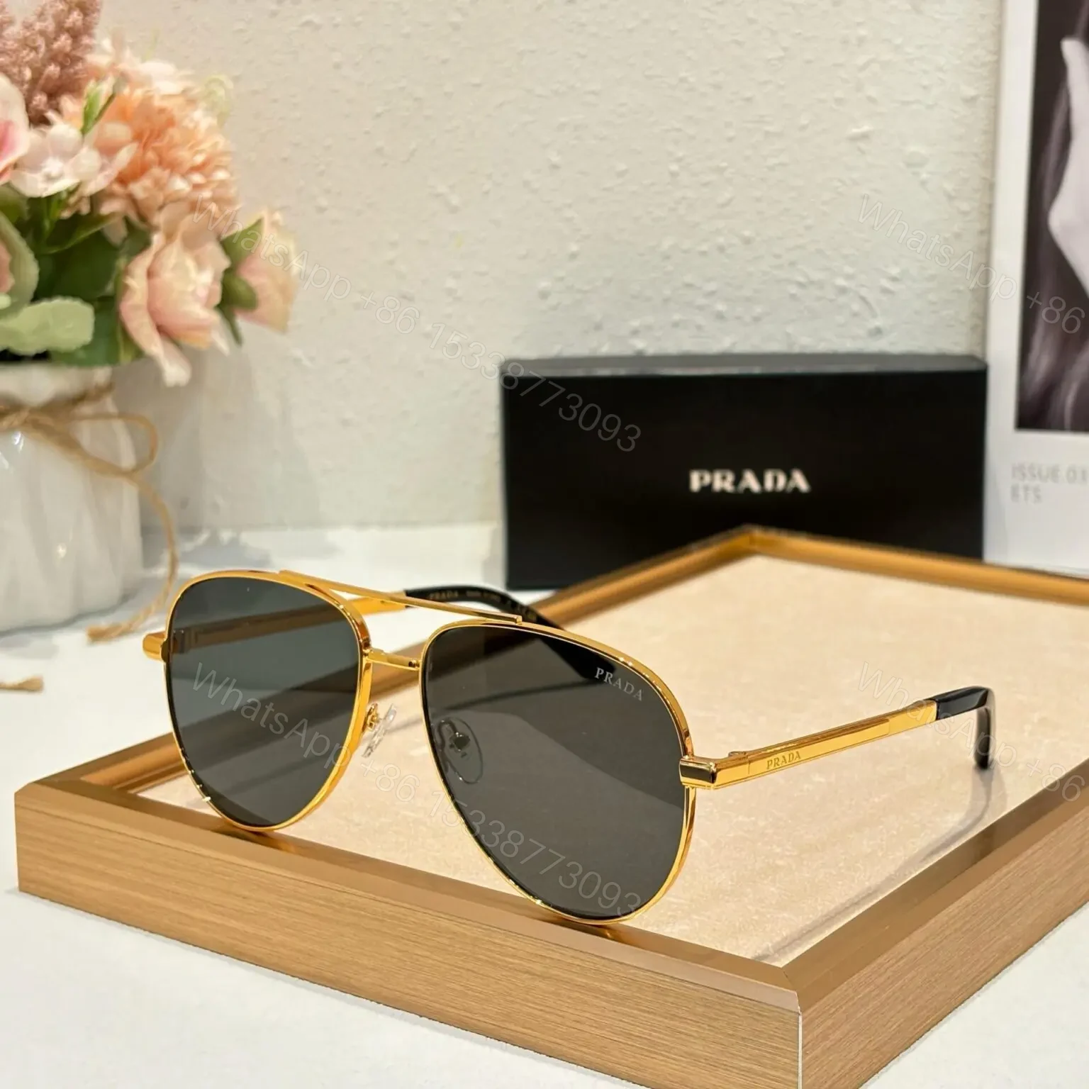 Prada Men Sunglasses Black/Grey Frame UV Protection — view 1