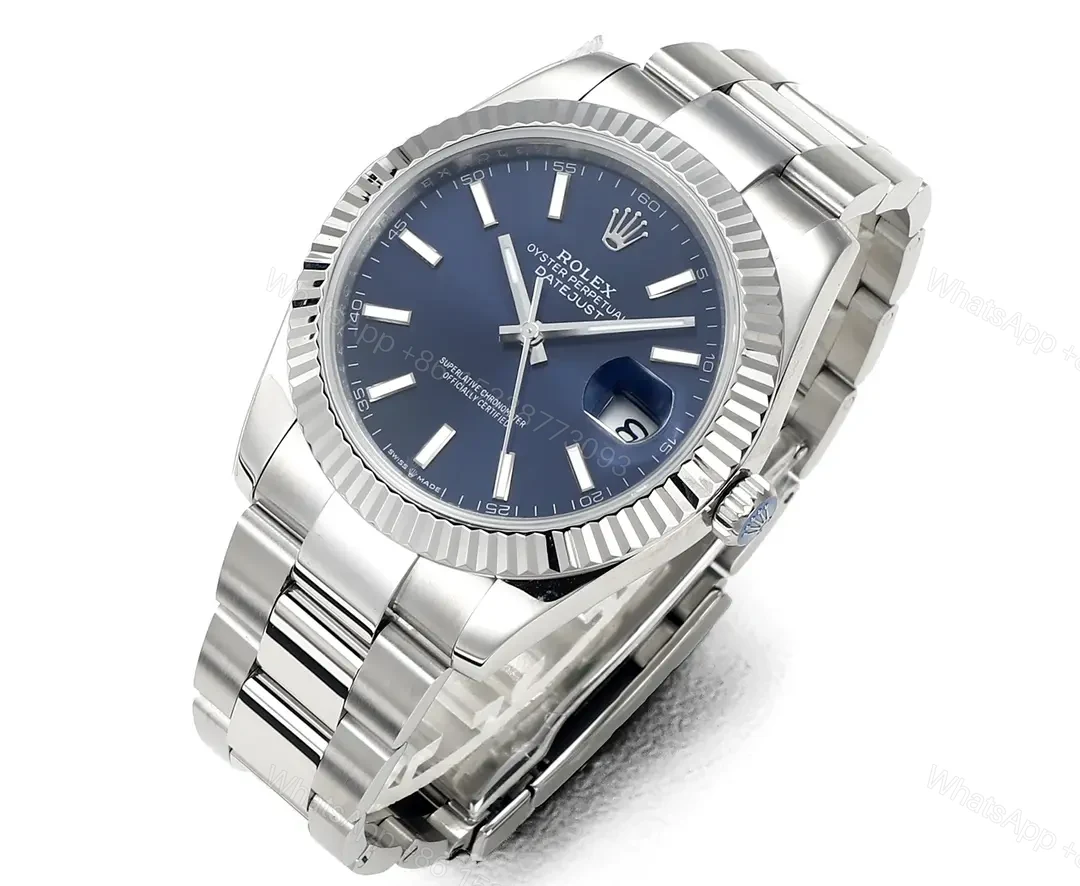 View 2 of VS Factory Clean Factory JVS Rolex Datejust Blue Fluted Silver