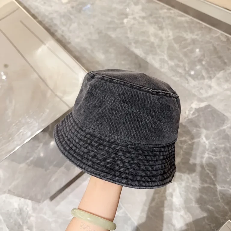 View 9 of Dark-Wash Prada Milano Bucket Hat: Subtle Luxe Edge