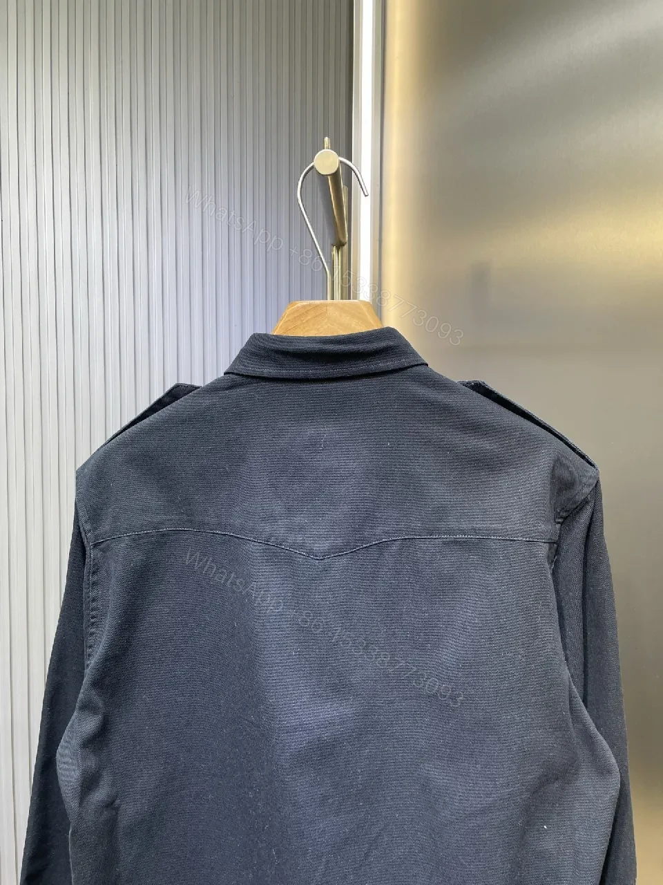 View 2 of Navy Utility Shirt Jacket: Structured Comfort, Luxury Texture
