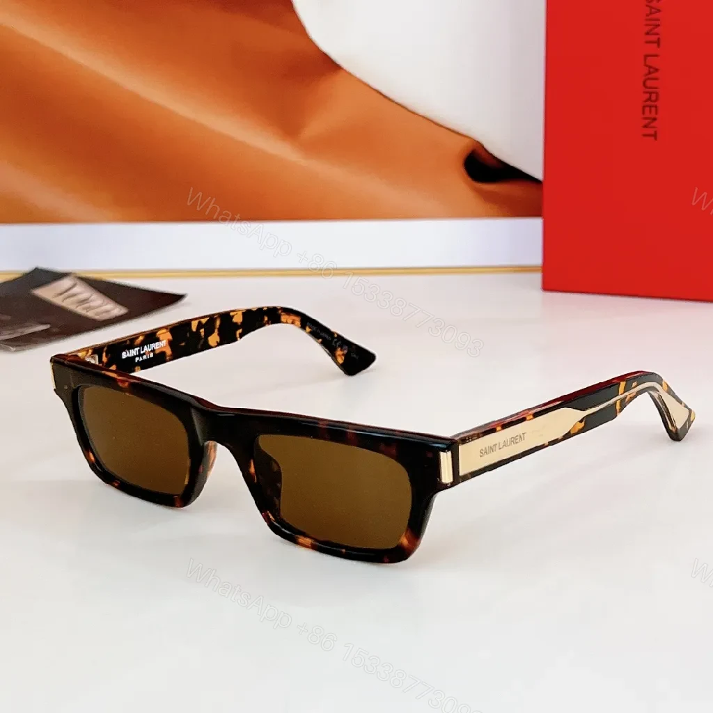 View 5 of Amber-Accent Modern Edge Sunglasses - Lightweight, Rectangular Frame