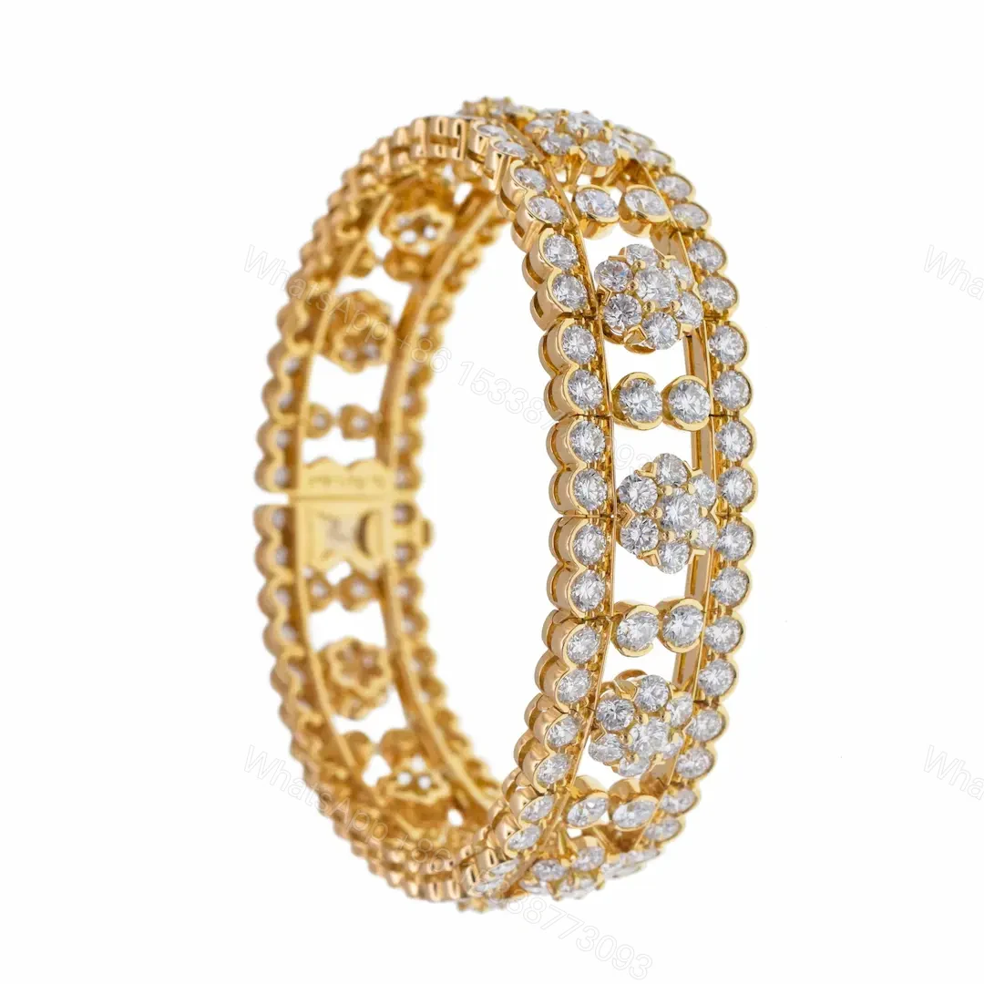 View 3 of Van Cleef Arpels Gold Diamond Snowflake Bracelet