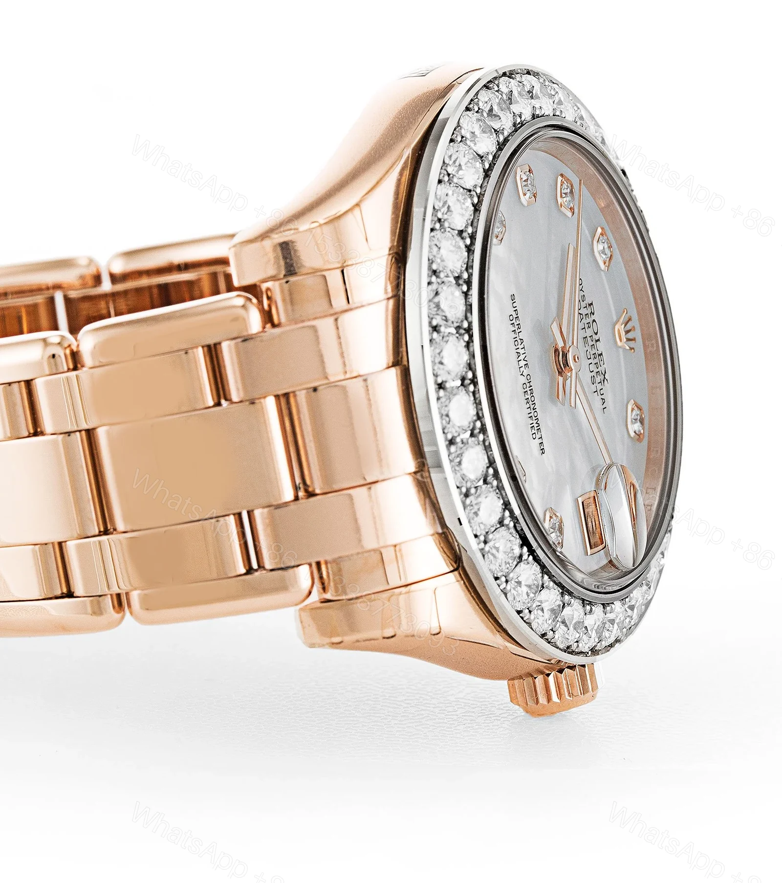 View 3 of Replica Rolex Pearlmaster Mother of Pearl Dial 81285