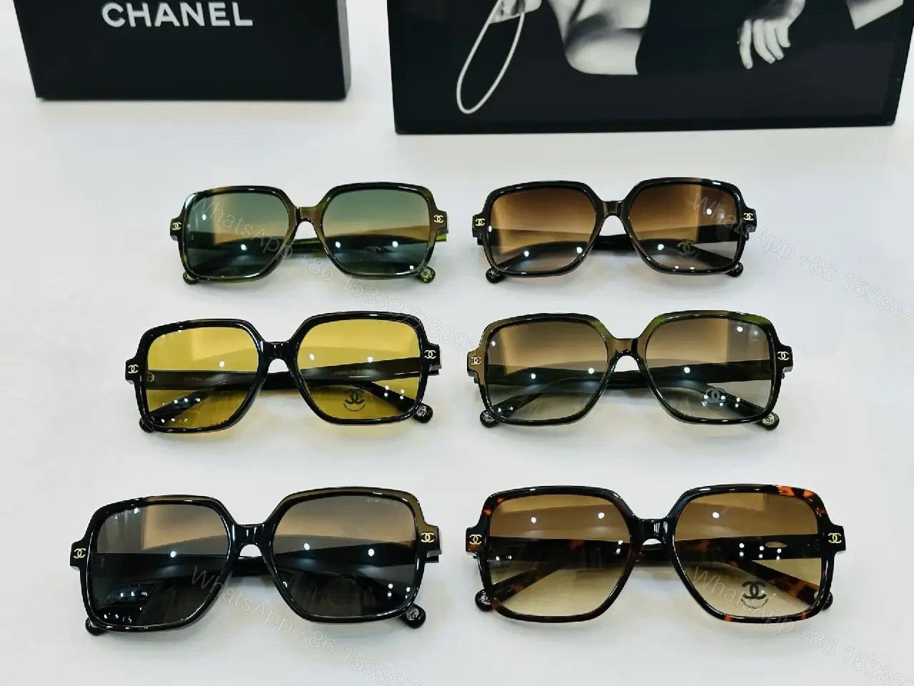 View 7 of Oversized Square Sunglasses – Green Lenses, Acetate, Luxe Comfort
