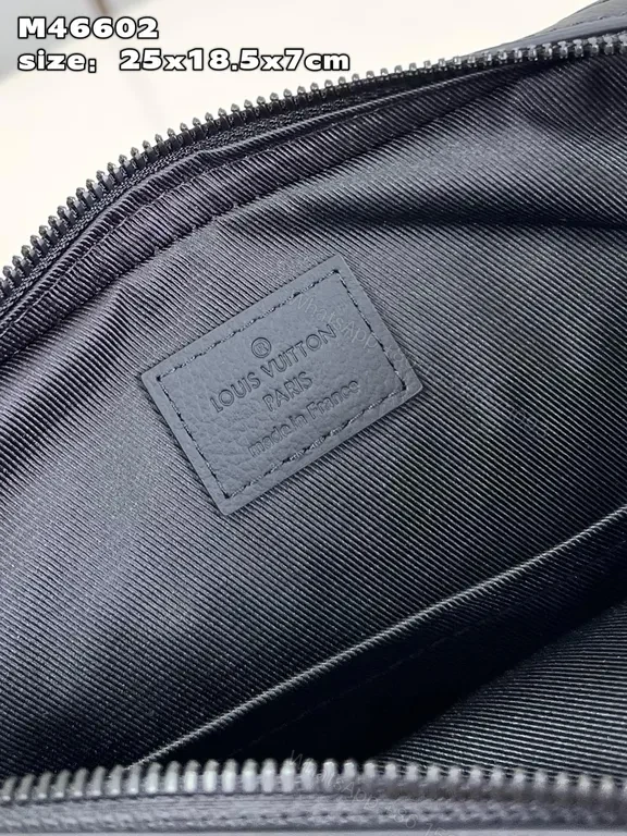 View 3 of Navy Calfskin Monogram Crossbody: Compact Luxury Carry