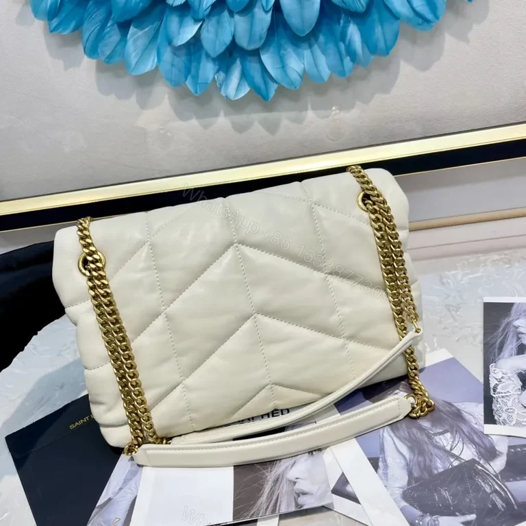 View 2 of Chic Quilted Satchel with Gold-YSL Hardware - Everyday Luxury