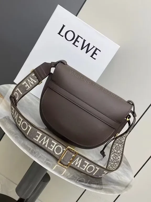 View 3 of Polished LOEWE Calfskin Saddle Bag - Crossbody Luxury