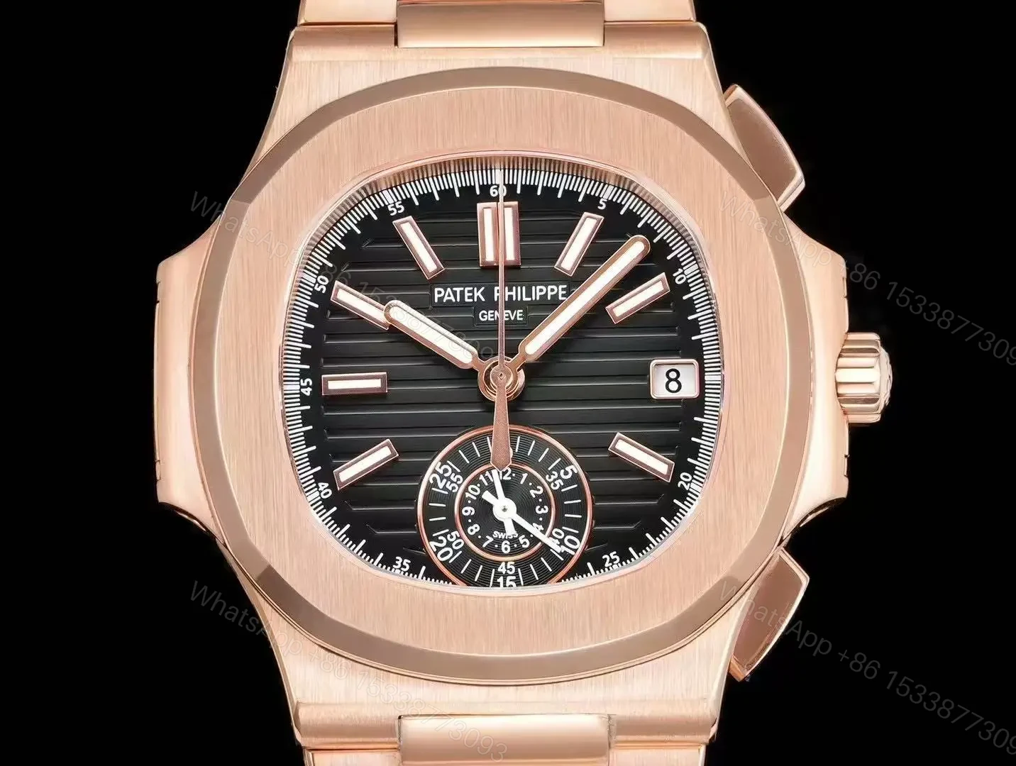 View 8 of Super Swiss Clone Patek Philippe Nautilus 5980 Rose Gold