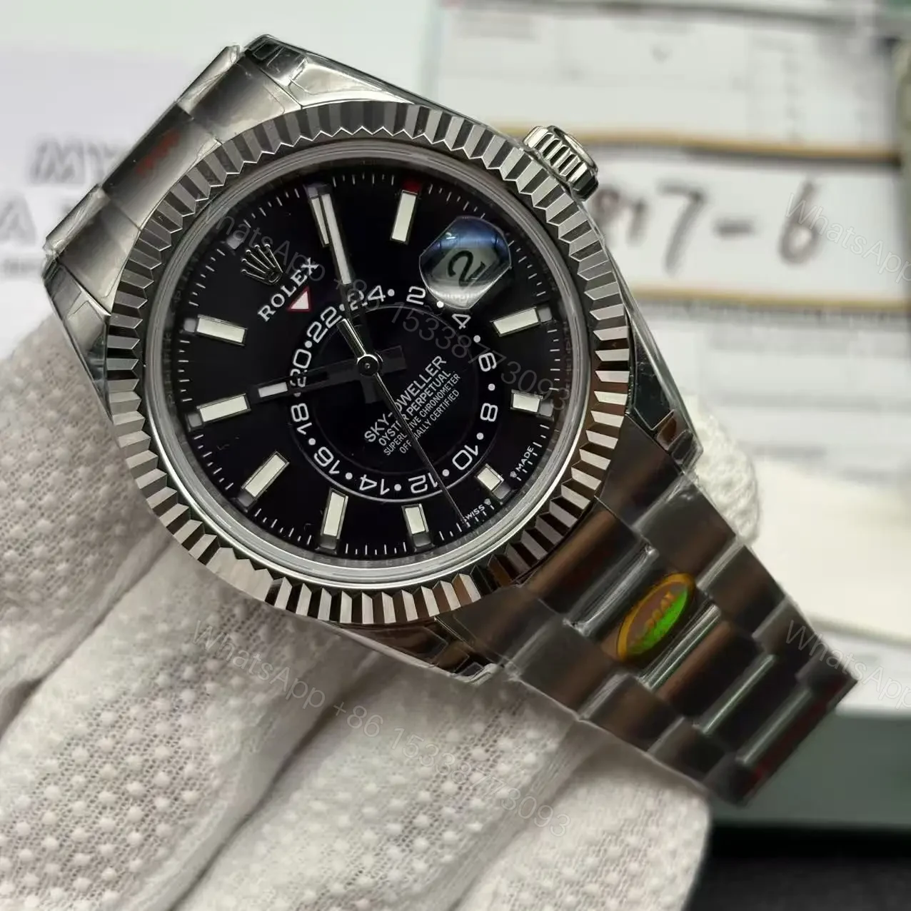 View 6 of Rolex Sky-Dweller 326934 Black Dial Oyster Replica