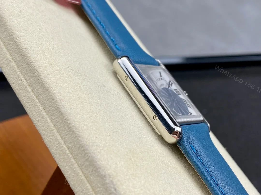 View 4 of Cartier Tank Must Mini Quartz Watch 22MM Light Blue Dial Leather Strap Premium Edition CAR-TANK-MUST-MINI-LBL-22