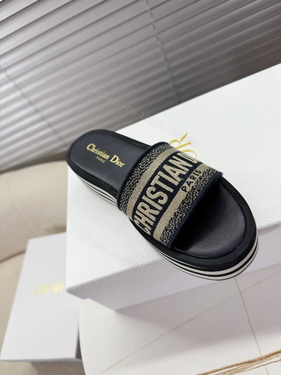 View 6 of Bold Logo Sandals: Luxe Platform Comfort Slip-Ons