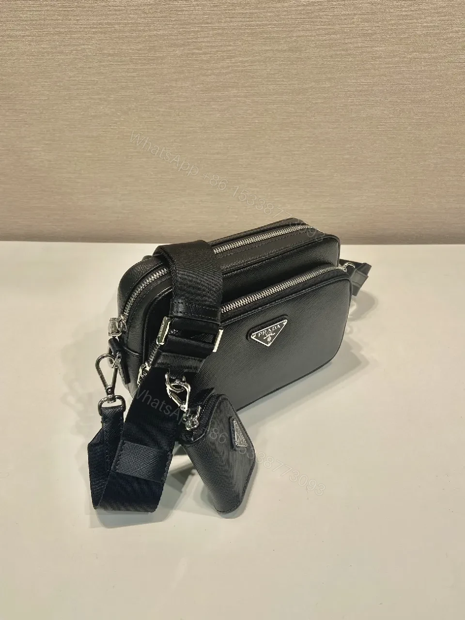 View 8 of Compact Black Leather Crossbody: Sleek, Structured, Versatile Bag
