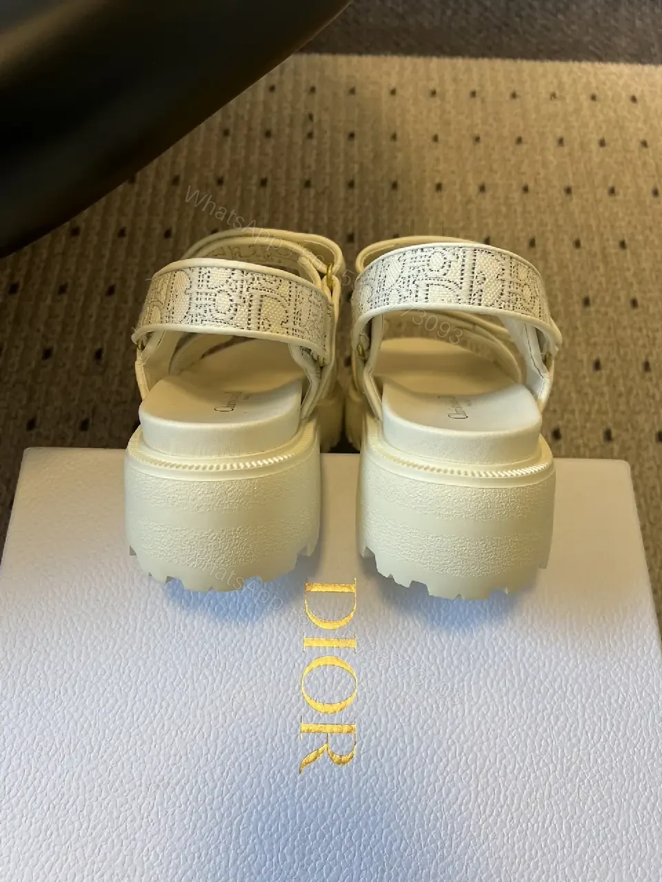 View 9 of Textured White Sandals: Lux Comfort Platform