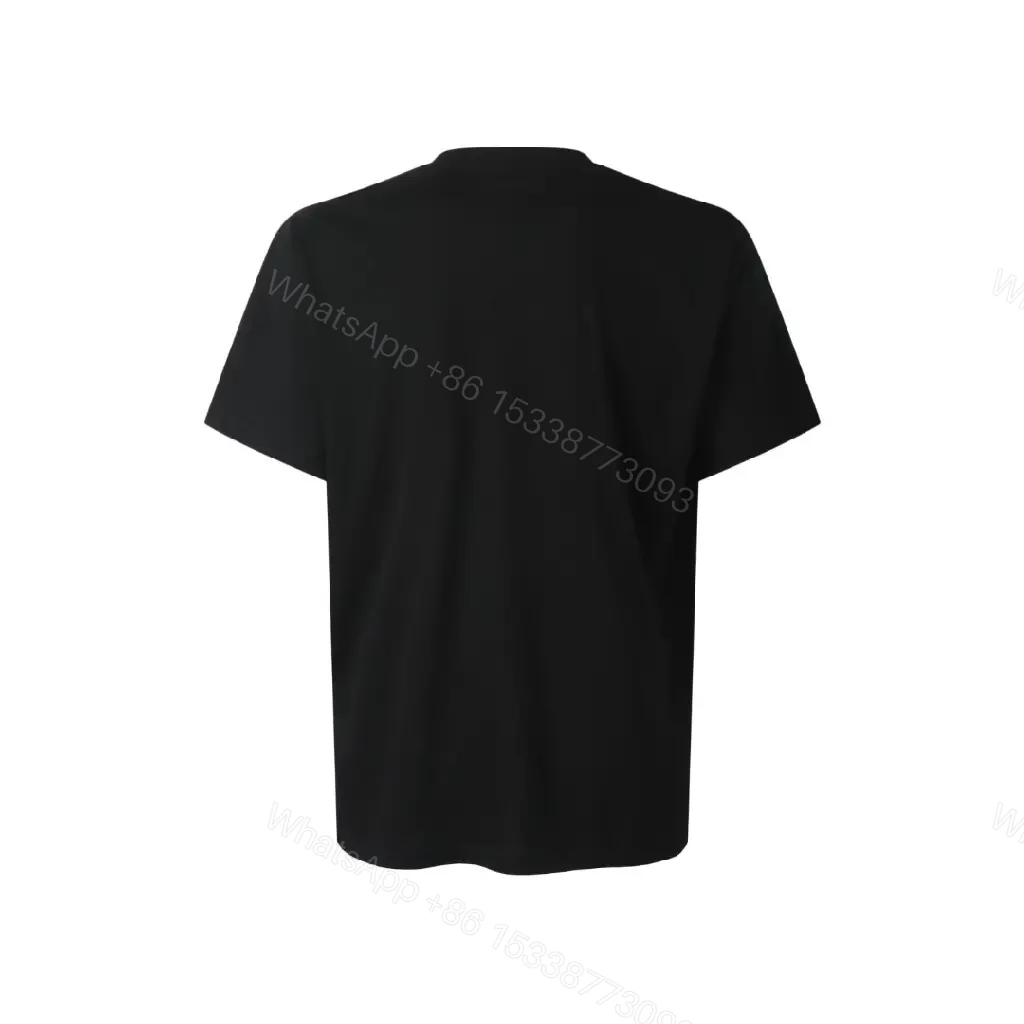 View 7 of Black Cotton Tee with Luxe Logo Graphic, Relaxed Fit, Premium Edge