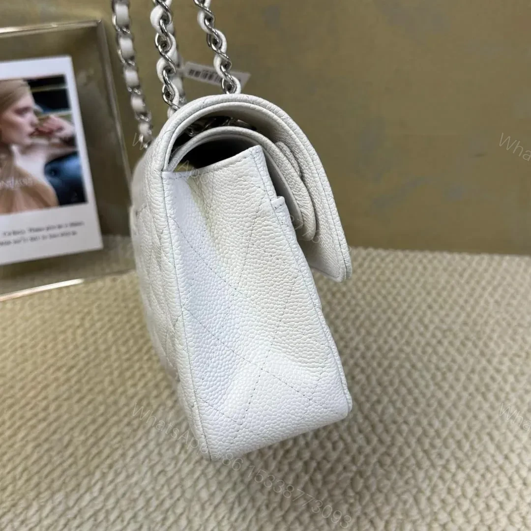 View 5 of Chanel classic flap white small