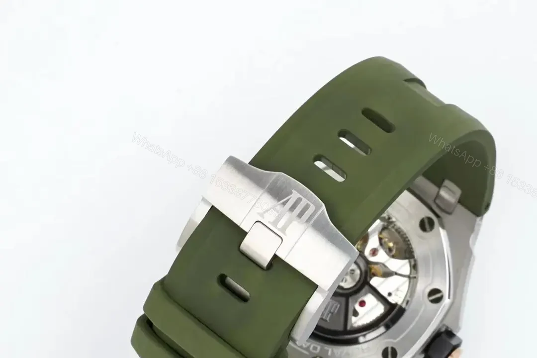 View 5 of APS Factory Audemars Piguet Royal Oak Offshore Diver Watch – Green Dial, Stainless Steel Case, Rubber Strap, 42mm