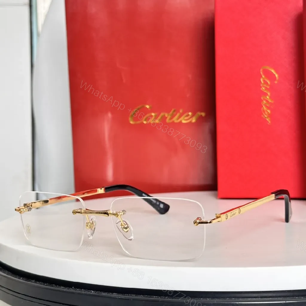 View 3 of Lux Rimless Glasses: Subtle Gold Accents, All-Day Comfort