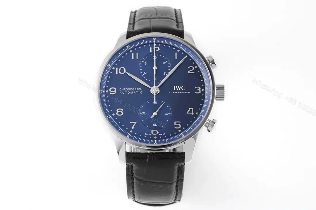 IWC 150th Portugal Chronograph Blue Dial Black Leather Strap Ultimate 40MM IWC-PORT-150-CHR-BLU40 — view 1