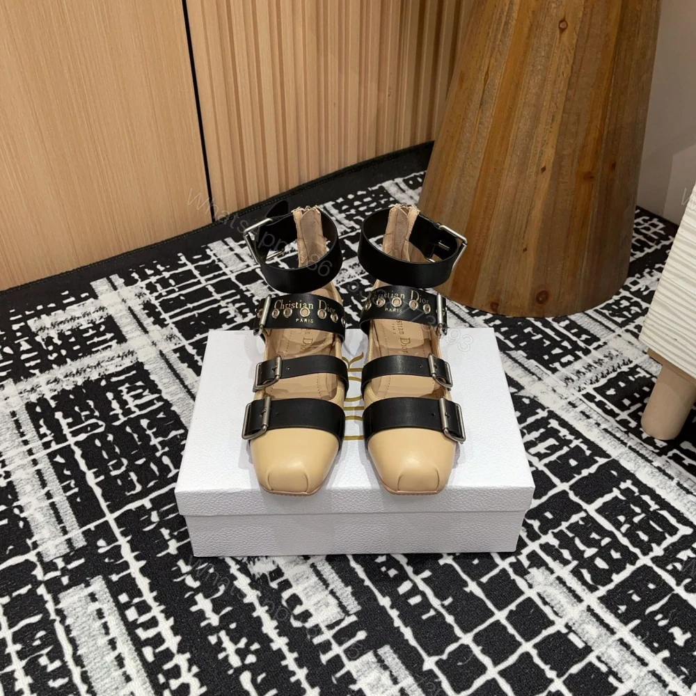 高仿Dior*Punk系列KCB963平頭塔扣樂福鞋膚色免檢版 — view 1