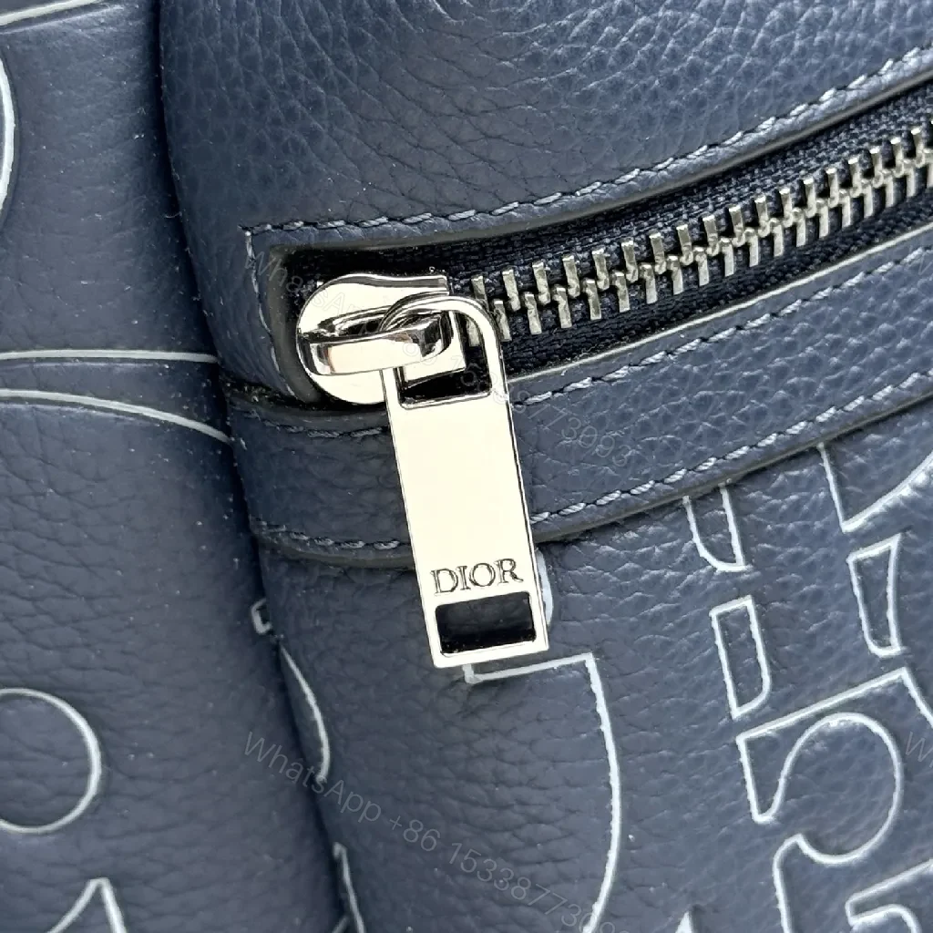 View 3 of Navy Faux-Leather Backpack: Monogram Luxe, Day-to-Night