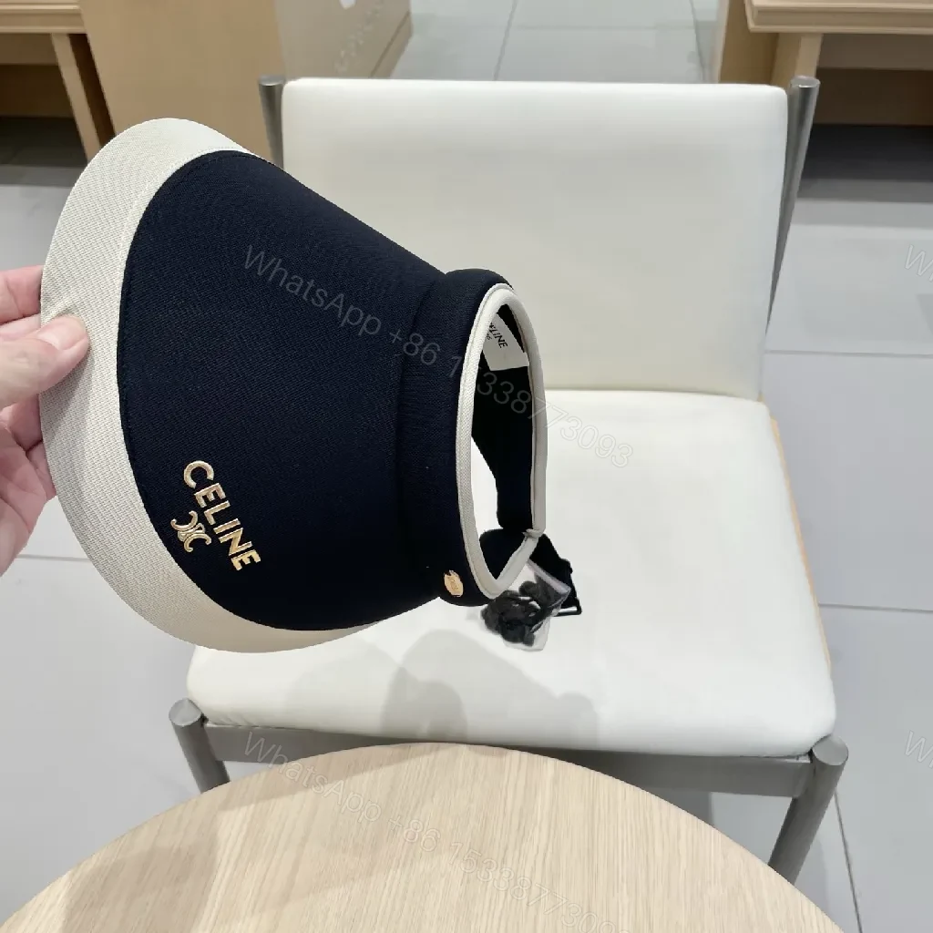 View 10 of Navy Textile Visor with White Edge + Minimal Logo, Sun Shield