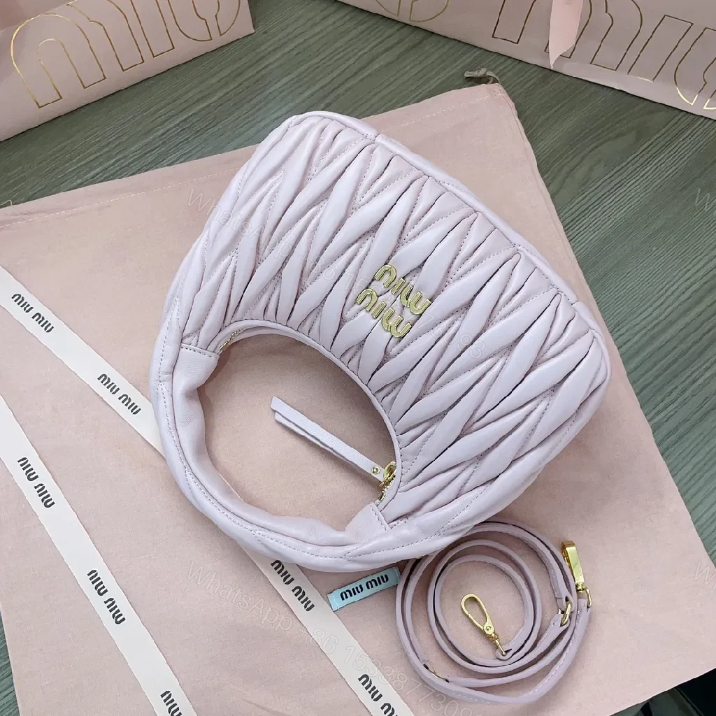 View 6 of Soft-Quilted Lavender Mini Bag: Luxury-Texture, Gold Hardware, Crossbody
