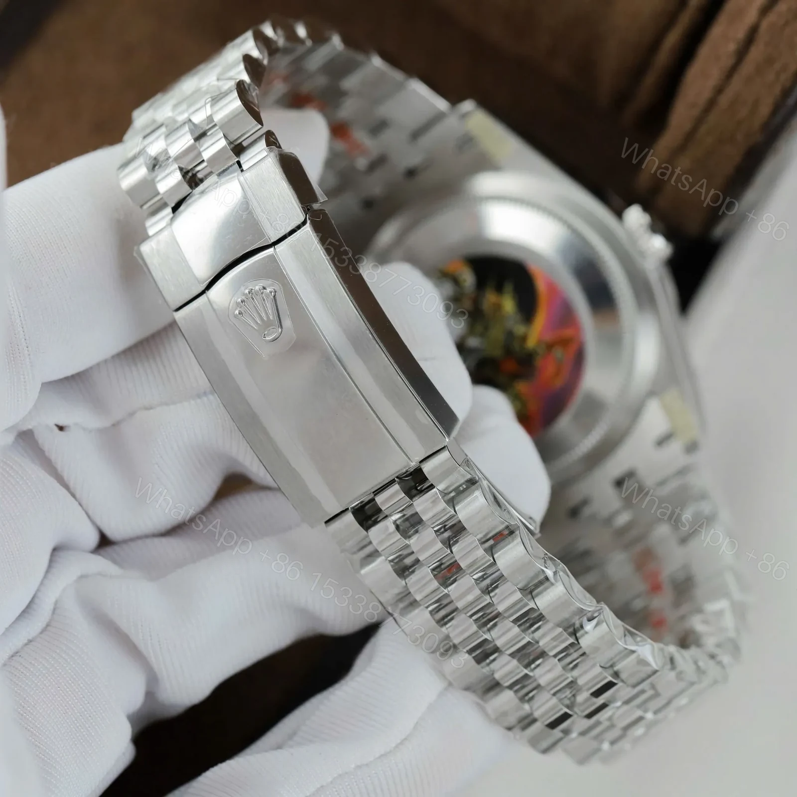 View 5 of Replica Rolex Datejust Mid-Size Silver Dial 68274 31 mm
