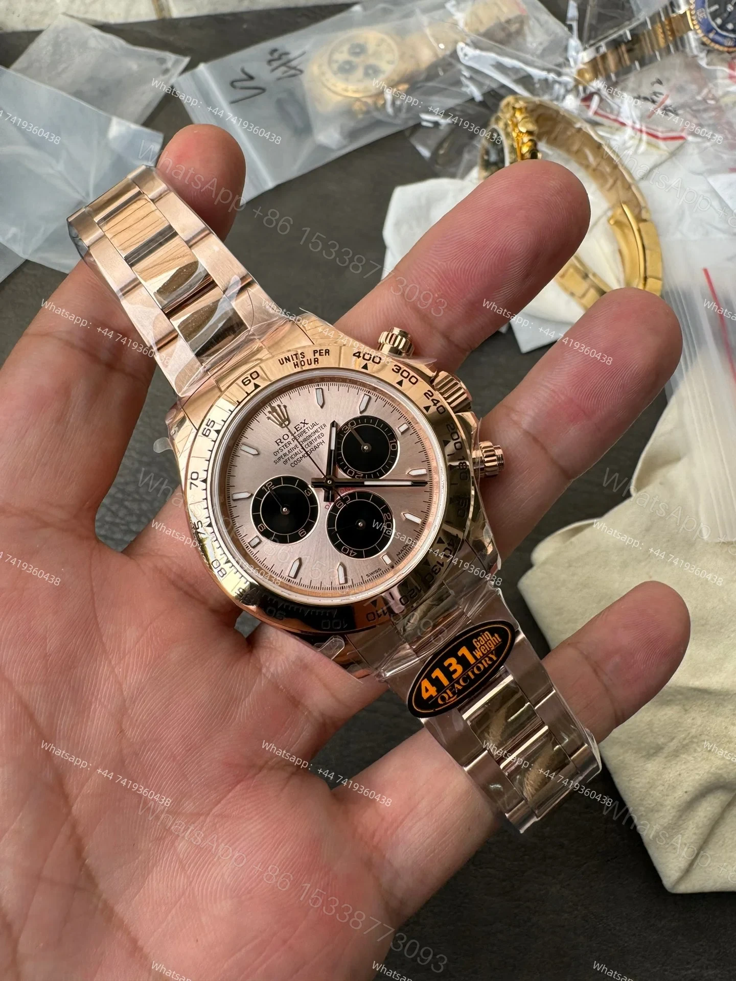 View 8 of Rolex Super Clone Daytona M126505-0003 Rose Gold Dial 4131 Movement