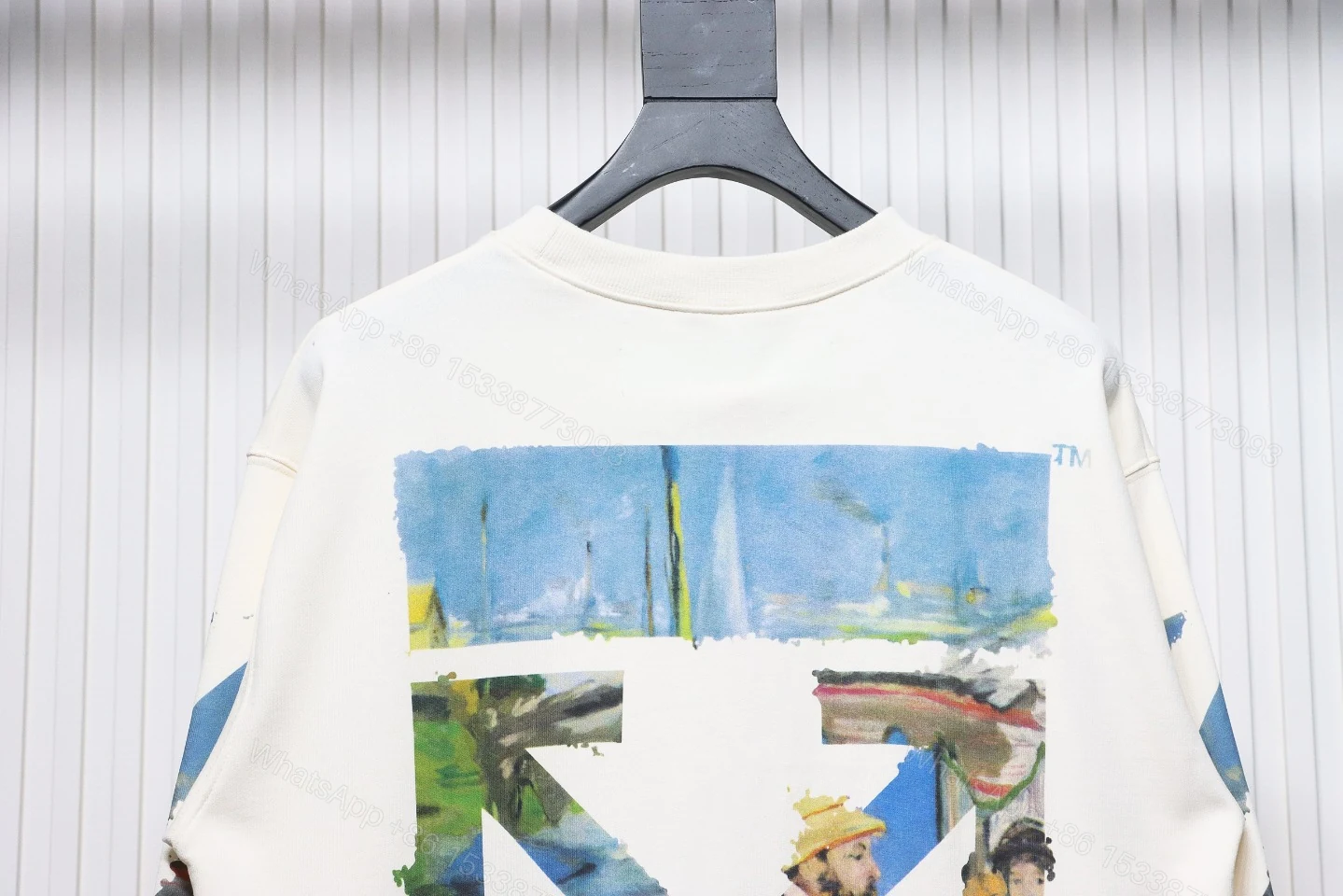 View 2 of Off-White Oil Painting Printed White Hoodie