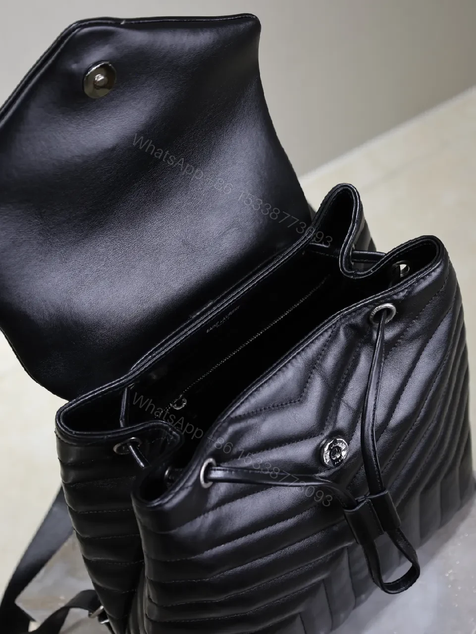 View 3 of Structured Quilted Backpack with Luxe Texture - City-Ready, Durable