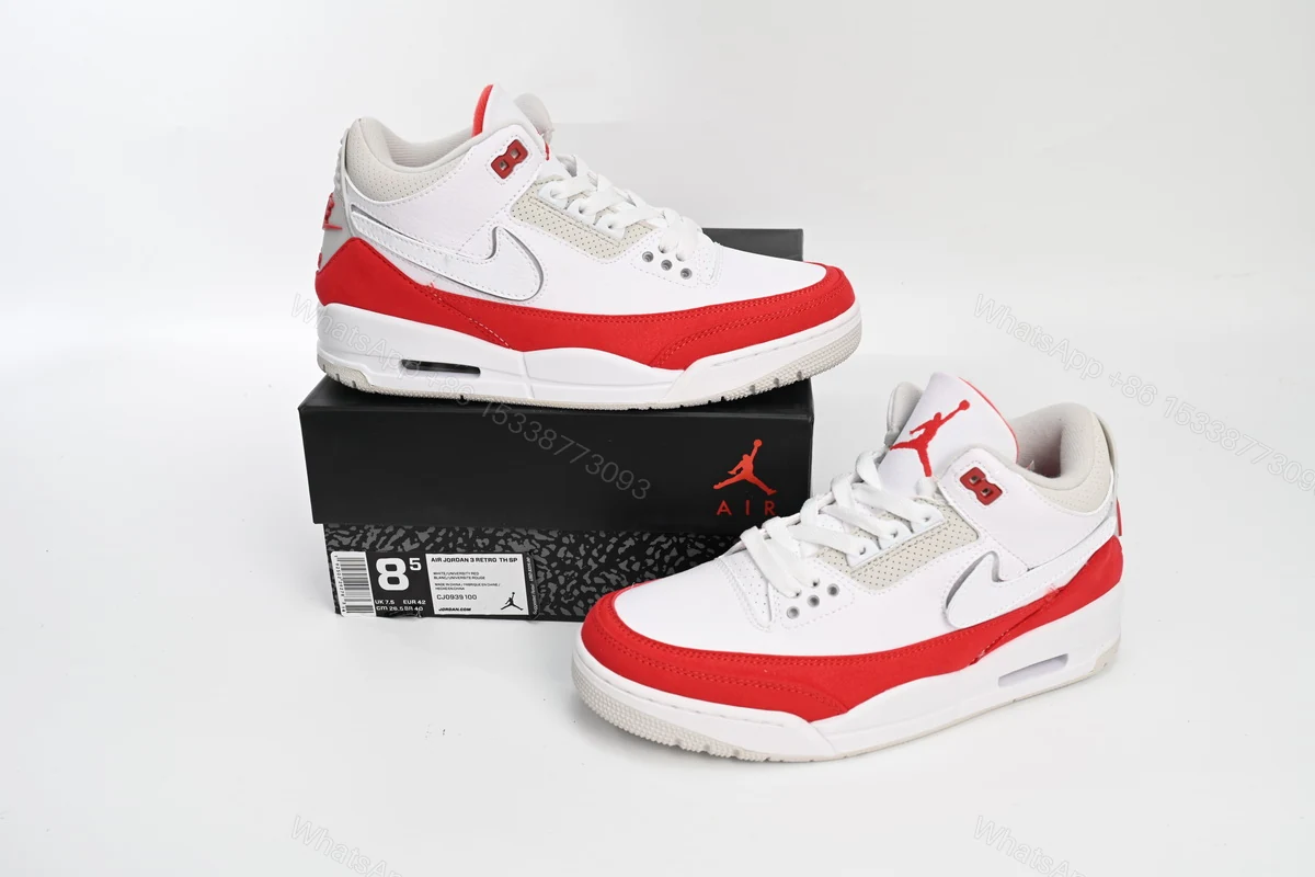 Air Jordan 3 Retro Tinker White University Red — view 2