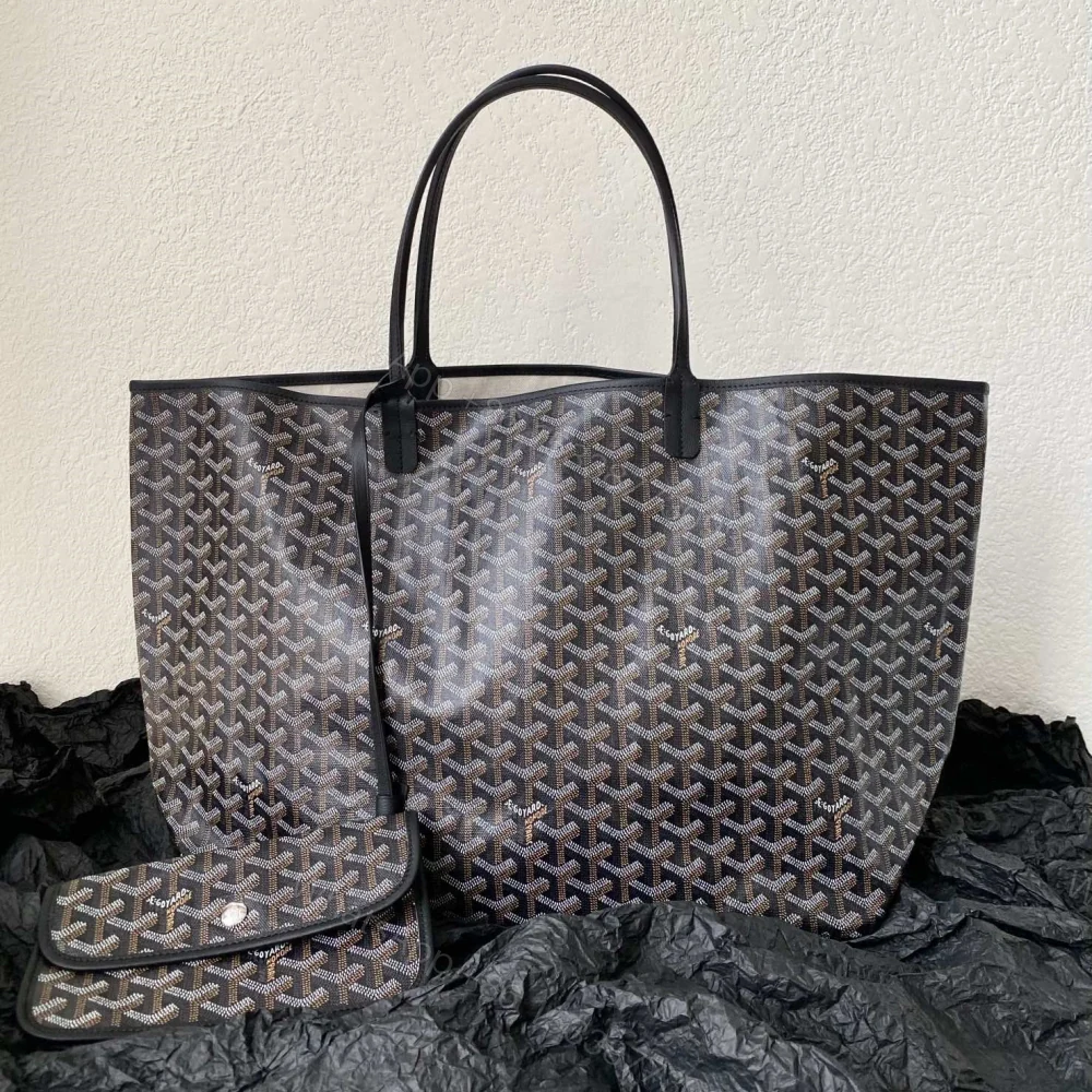 View 2 of 高仿Goyard*STLOUI8滿印Tote媽咪袋黑色大號免檢版