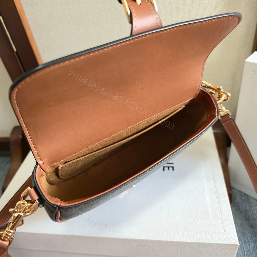 View 8 of Celine FOLCO SHOULDER BAG IN Triomphe Canvas and Calfskin