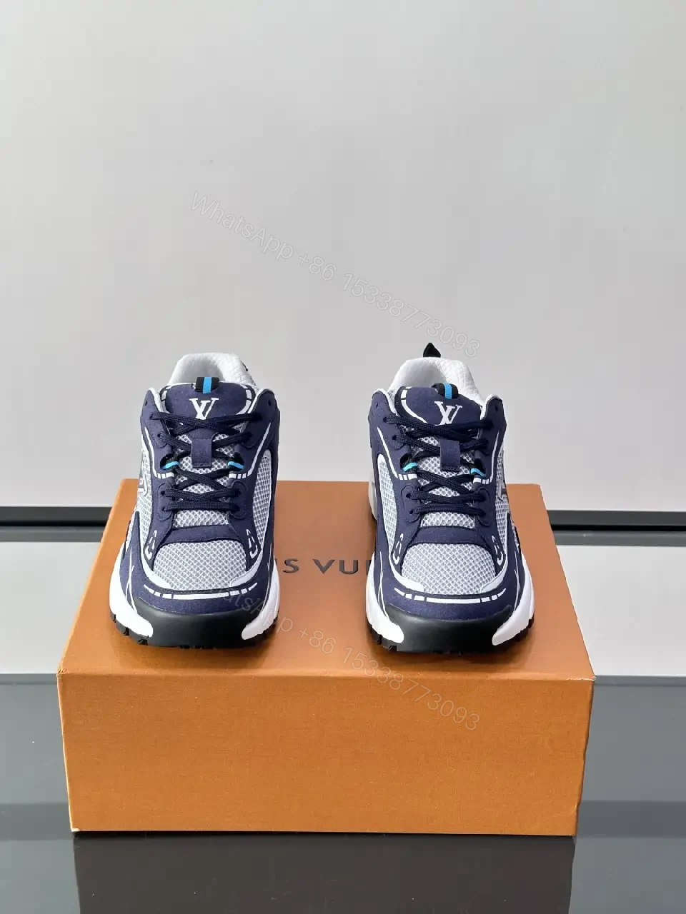 View 5 of Blue Mesh Athletic Lightweight Sneakers