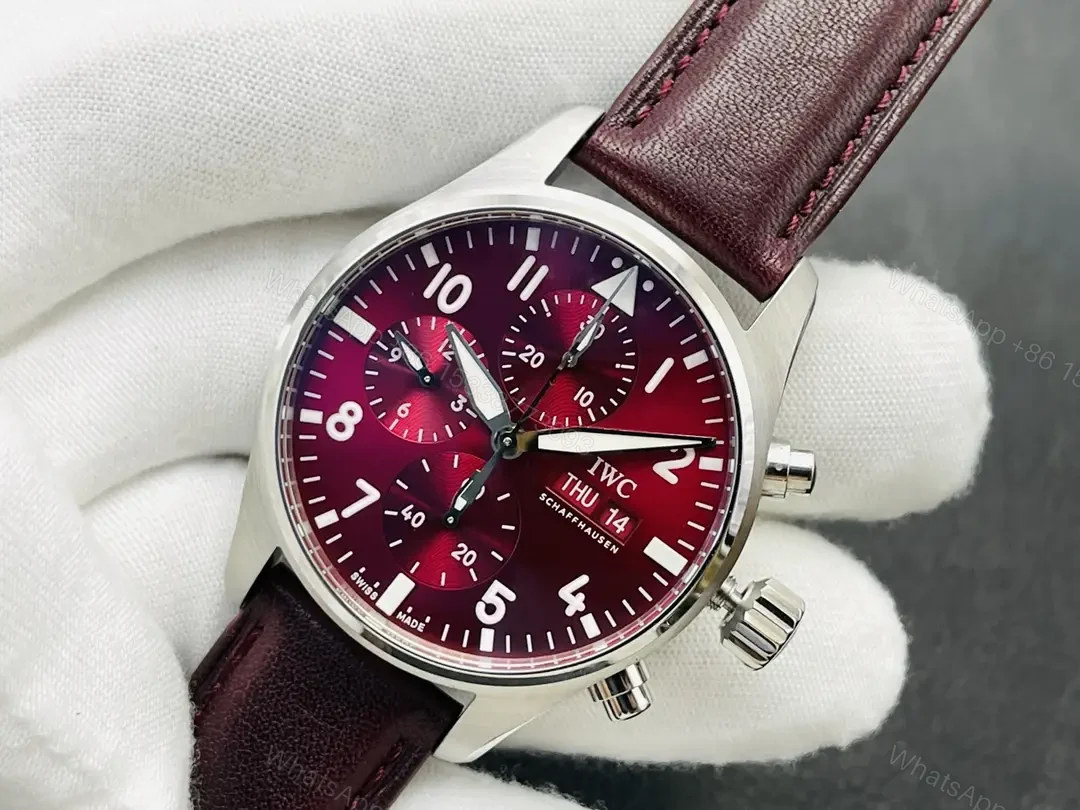 View 3 of IWC Year Of The Tiger Chronograph Burgundy Dial Leather Strap Ultimate 41MM IWC-TIGER-CHR-BRG41