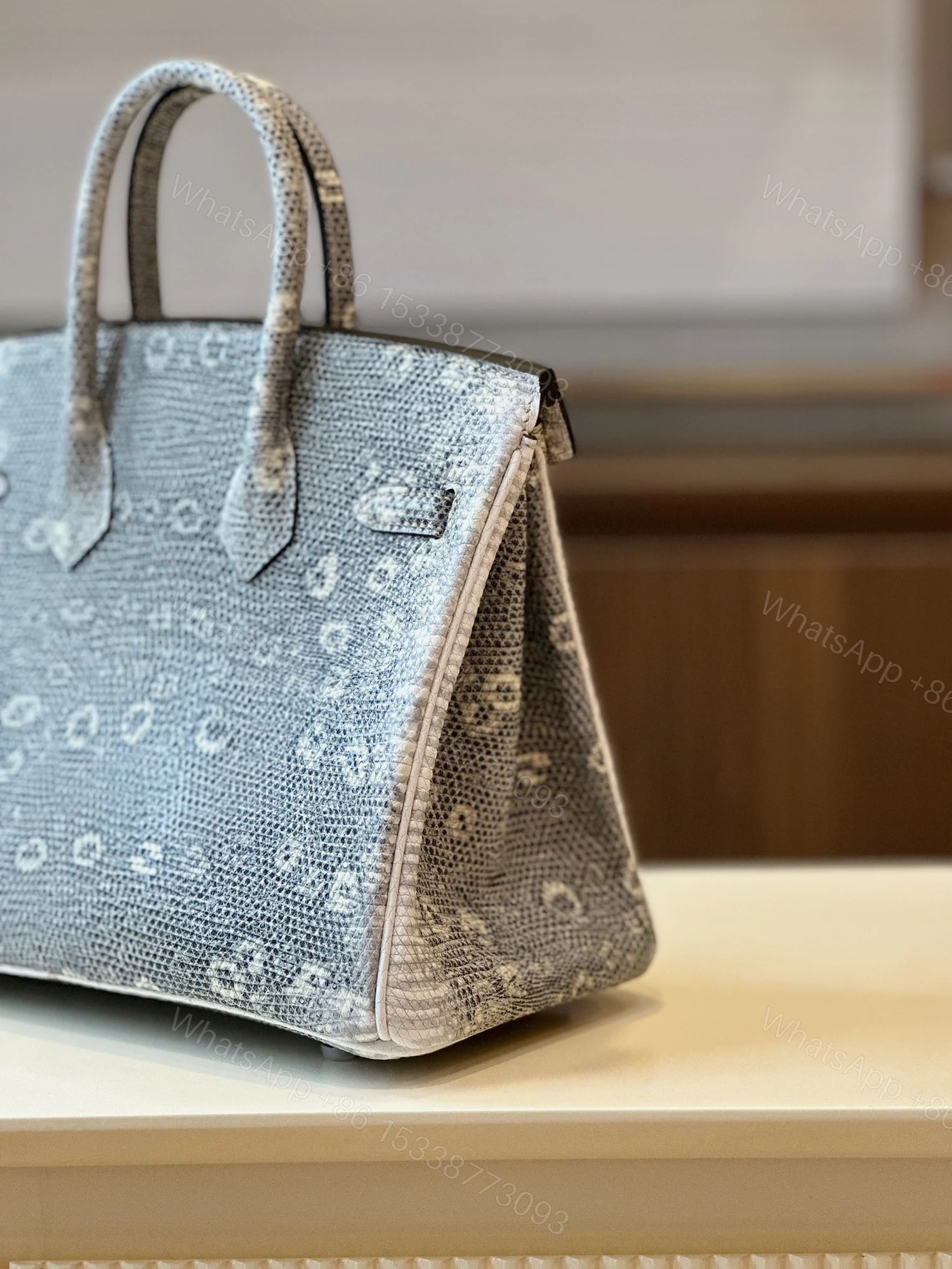 View 3 of Hermes Brikin 25 Omber Genuine Lizard leather Gold Hardware