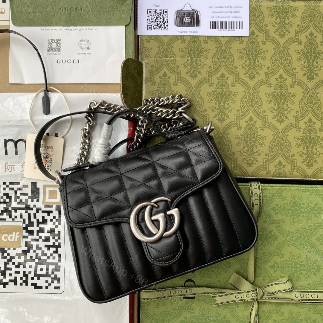 Gucci 高仿GG Marmont黑色女用包 義式簡約鏈條款 — view 1