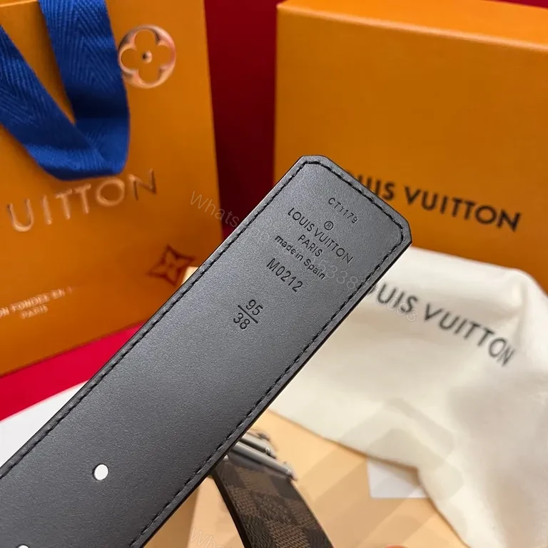 View 7 of Premium Damier LV Belt: Canvas + Stainless Buckle, Adjustable Comfort
