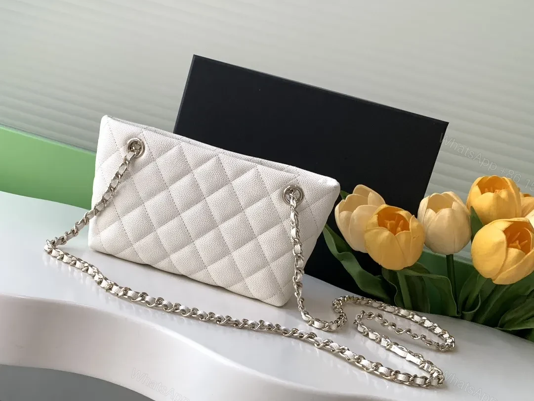 View 3 of Quilted White Chain-Detail Shoulder Bag, Elegant Day-to-Night
