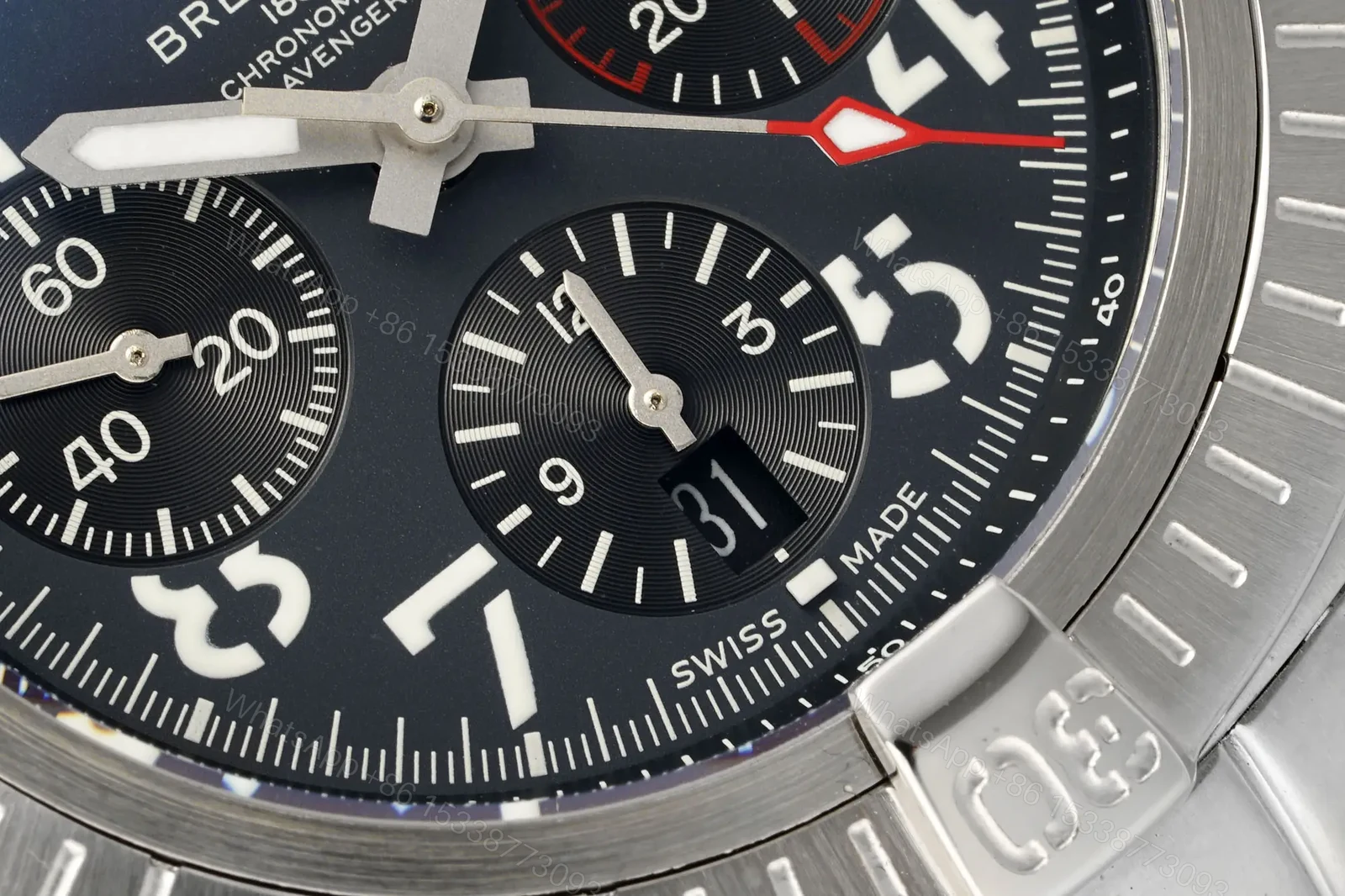 View 5 of Breitling Avenger B01 Chronograph 45 Stainless Steel Anthracite Bracelet AB01821A1B1A1