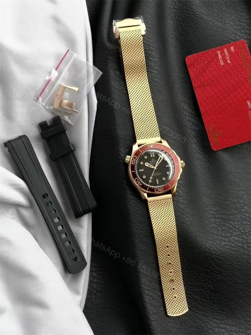 View 12 of Replica Omega Seamaster 007 Burgundy Watch Super Clone